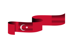 Turkish Republic Day Holiday Decoration Wave Flag Isolated Product Image 1
