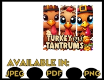 Fall PNG JPEG Silhouette Cricut Thanksgiving kids turkey pdf Product Image 2