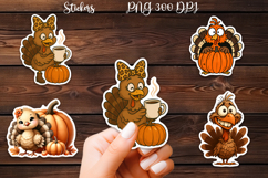 Thanksgiving turkey sticker printable | Farm animal sticker Product Image 1