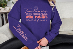 Turn worries into whispers with positive mental Sleeve SVG Product Image 2