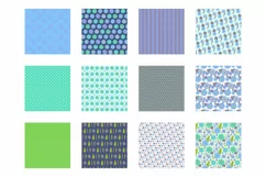 Turquois Fog Digital Paper, Turquois Fog Vector Patterns Product Image 2
