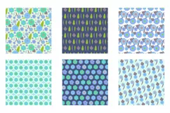 Turquois Fog Digital Paper, Turquois Fog Vector Patterns Product Image 3