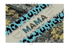 Mama Turquoise Glitter and Camo Tumbler Wrap png Product Image 1