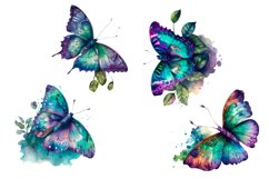 Purple watercolor Butterflies for Sublimation, Flower PNG Product Image 2