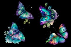 Purple watercolor Butterflies for Sublimation, Flower PNG Product Image 3