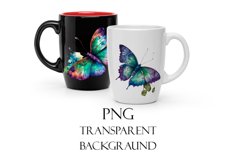 Purple watercolor Butterflies for Sublimation, Flower PNG Product Image 5