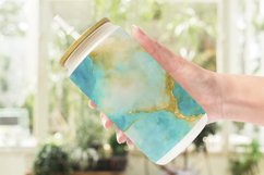 Turquoise Gold Alcohol Ink Glass Can Wraps Product Image 2