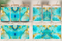 Turquoise Gold Alcohol Ink Glass Can Wraps Product Image 6