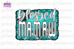 Turquoise Mamaw png, Western Blessed Mamaw design Product Image 1