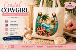 Coastal Cowgirl Horseshoe PNG Sublimation Design Product Image 4