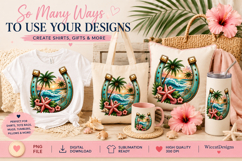 Coastal Cowgirl Horseshoe PNG Sublimation Design Product Image 2