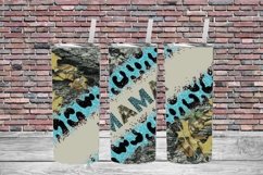 Mama Turquoise Glitter and Camo Tumbler Wrap png Product Image 2