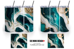 Turquoise Marble Luxurious | Tumbler Sublimation Wrap Product Image 4
