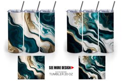 Turquoise Marble Luxurious | Tumbler Sublimation Wrap Product Image 5