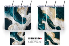 Turquoise Marble Luxurious | Tumbler Sublimation Wrap Product Image 2