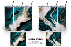 Turquoise Marble Luxurious | Tumbler Sublimation Wrap Product Image 3