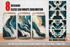 Glass Can Wraps Turquoise Marble Luxurious Product Image 1