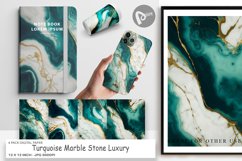 Digital Paper Turquoise Marble Stone Product Image 1