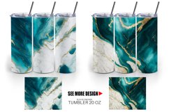 Turquoise Marble Stone Luxury | Tumbler Sublimation Wrap Product Image 4