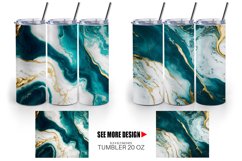 Turquoise Marble Stone Luxury | Tumbler Sublimation Wrap Product Image 2