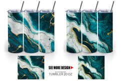 Turquoise Marble Stone Luxury | Tumbler Sublimation Wrap Product Image 3