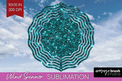 Turquoise Texture Wind Spinner Sublimation PNG - Glitter Product Image 1