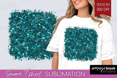 Turquoise Texture Square Tshirt Background - Glitter PNG Product Image 1
