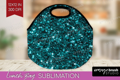 Turquoise Texture Lunch Bag - Glitter Background Lunch Bug Product Image 1