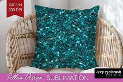 Turquoise Texture Pillow Sublimation - Glitter Background Product Image 1
