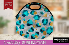 Turquoise Texture Lunch Bag - Glitter Background Lunch Bug Product Image 1