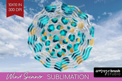 Turquoise Texture Wind Spinner Sublimation PNG - Glitter Product Image 1