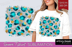 Turquoise Texture Square Tshirt Background - Glitter PNG Product Image 1