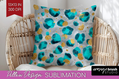 Turquoise Texture Pillow Sublimation - Glitter Background Product Image 1