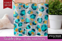 Turquoise Texture Tumbler Wrap - Glitter Background Tumbler Product Image 1