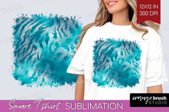 Turquoise Texture Square Tshirt Background - Glitter PNG Product Image 1