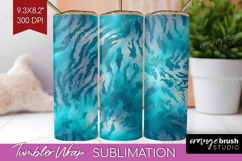 Turquoise Texture Tumbler Wrap - Glitter Background Tumbler Product Image 1