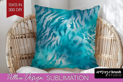 Turquoise Texture Pillow Sublimation - Glitter Background Product Image 1