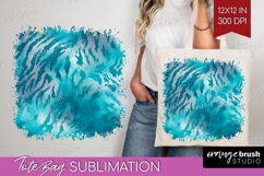 Turquoise Texture Tote Bag - Glitter Background Tote Bag PNG Product Image 1