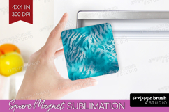 Turquoise Texture Magnet Sublimation - Glitter Background Product Image 1