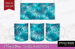 Turquoise Texture Mug Wrap - Glitter Background Mug PNG Product Image 1