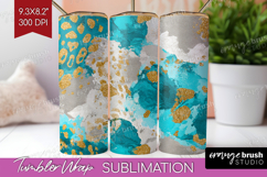 Turquoise Texture Tumbler Wrap - Glitter Background Tumbler Product Image 1