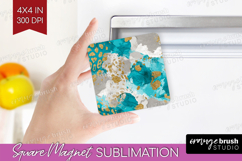 Turquoise Texture Magnet Sublimation - Glitter Background Product Image 1