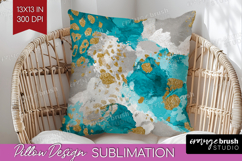 Turquoise Texture Pillow Sublimation - Glitter Background Product Image 1