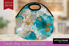 Turquoise Texture Lunch Bag - Glitter Background Lunch Bug Product Image 1