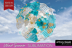 Turquoise Texture Wind Spinner Sublimation PNG - Glitter Product Image 1