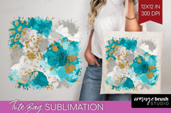 Turquoise Texture Tote Bag - Glitter Background Tote Bag PNG Product Image 1