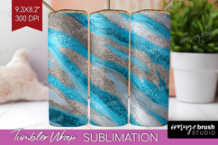 Turquoise Texture Tumbler Wrap - Glitter Background Tumbler Product Image 1