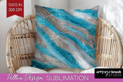 Turquoise Texture Pillow Sublimation - Glitter Background Product Image 1
