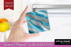 Turquoise Texture Magnet Sublimation - Glitter Background Product Image 1