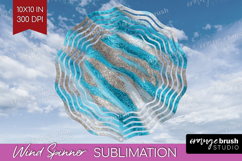 Turquoise Texture Wind Spinner Sublimation PNG - Glitter Product Image 1